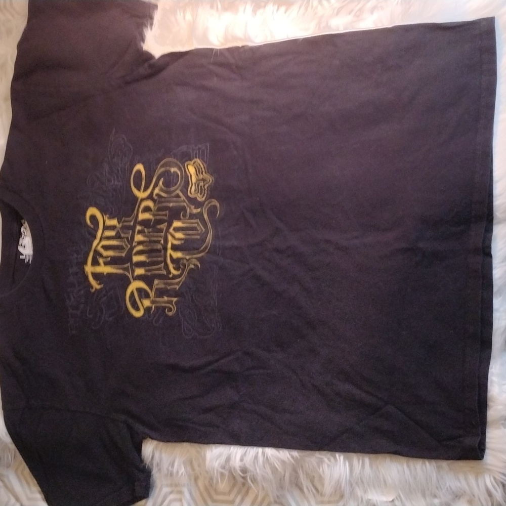 Fox Rider Co tee black/gold logo sz L